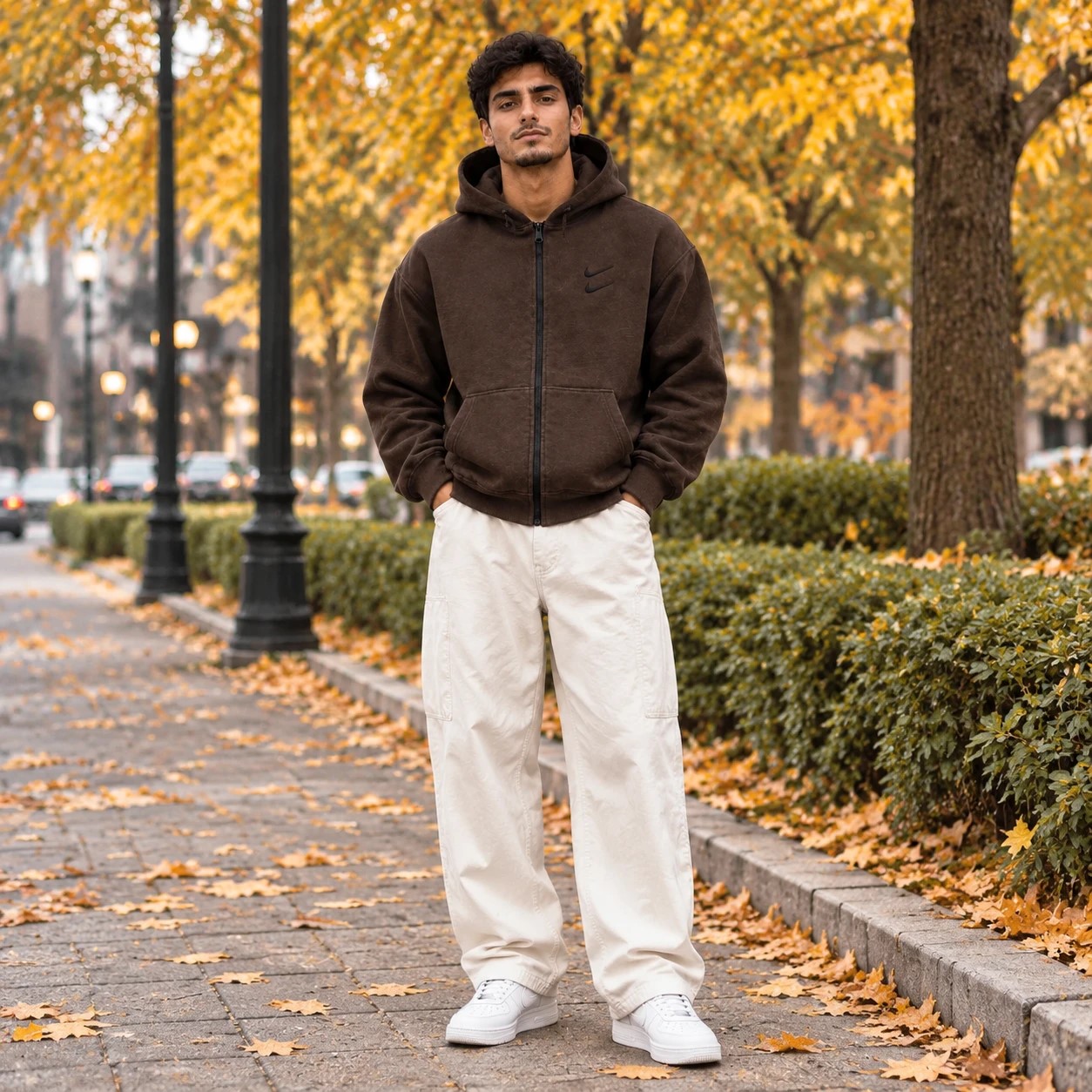 سوئیشرت دورس کلاهدار مردانه نایکی مدل Double Nike-قهوه ای